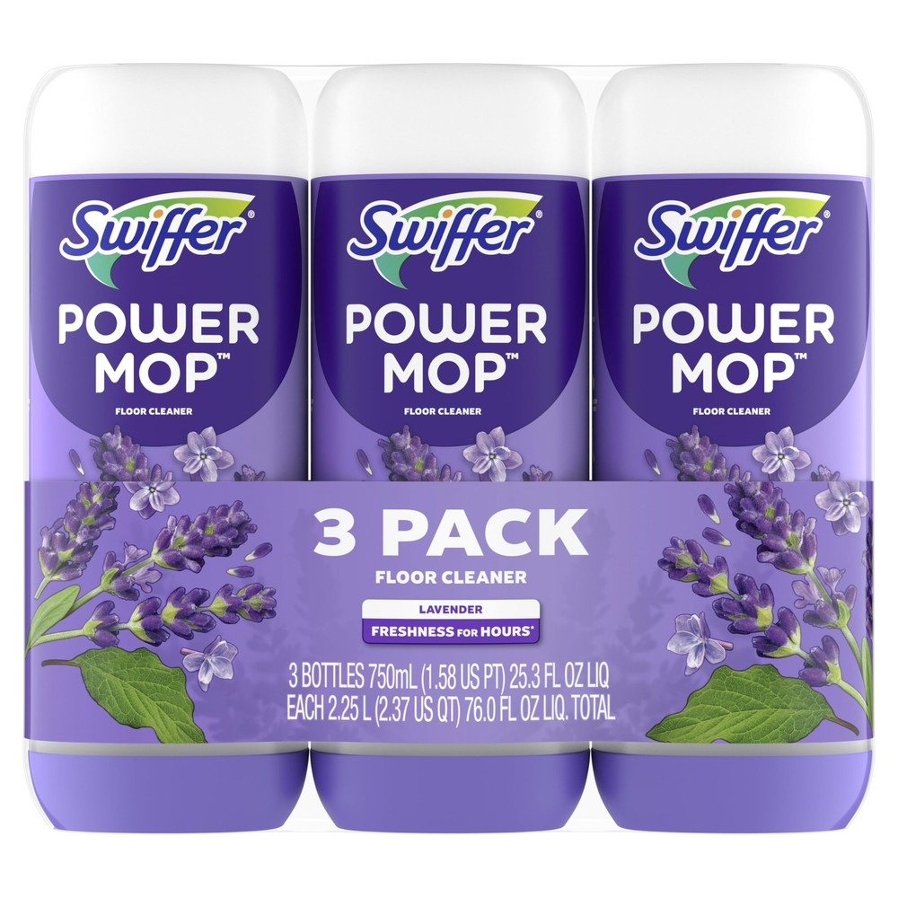 PowerMop Floor Cleaning Solution with Lavender Scent, Triple Pack Each 76 Fl Oz