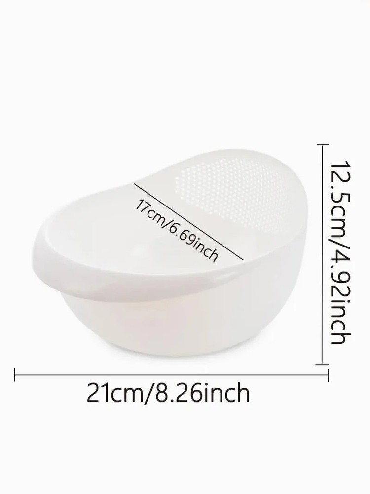 Multi Use Rice Washing Vegetable Fruit Strainer White Bowl Rice Washer
