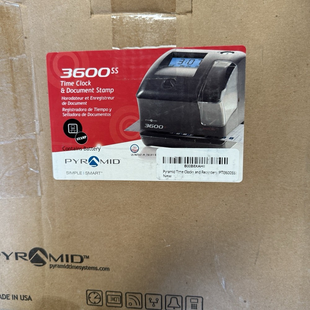 Pyramid Time Systems - 3600SS Dual Function Employee Time Clock and Document ...