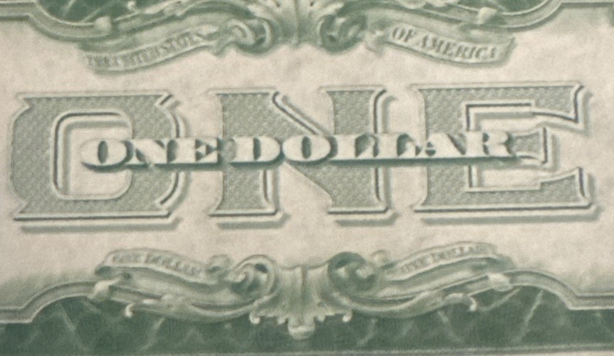 1928 1 dollar bill blue seal ANC