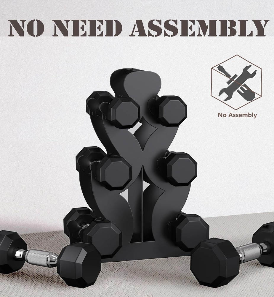 Dumbbell Rack Stand Only, No Install Needed Compact Design with Protective Edge