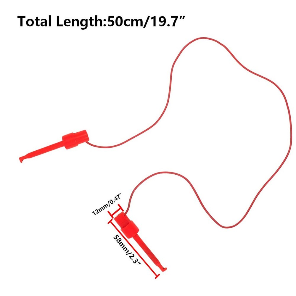 Testing Hook Clip Probe Test Leads Electronics Silicone Test Leads 50cm/19.7I...
