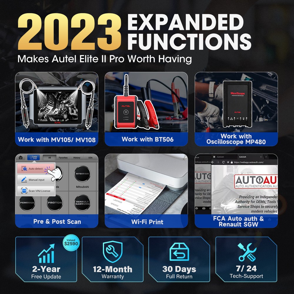 2023 Autel MaxiSys Elite II PRO as MS909 Diagnostic Scan Programming Key Coding