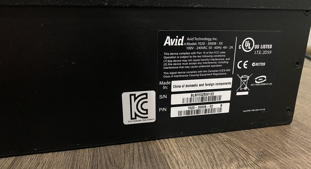 Avid Nitris DX 7020-30008-02 Rackmount External Hardware Accelerator I/O Unit!
