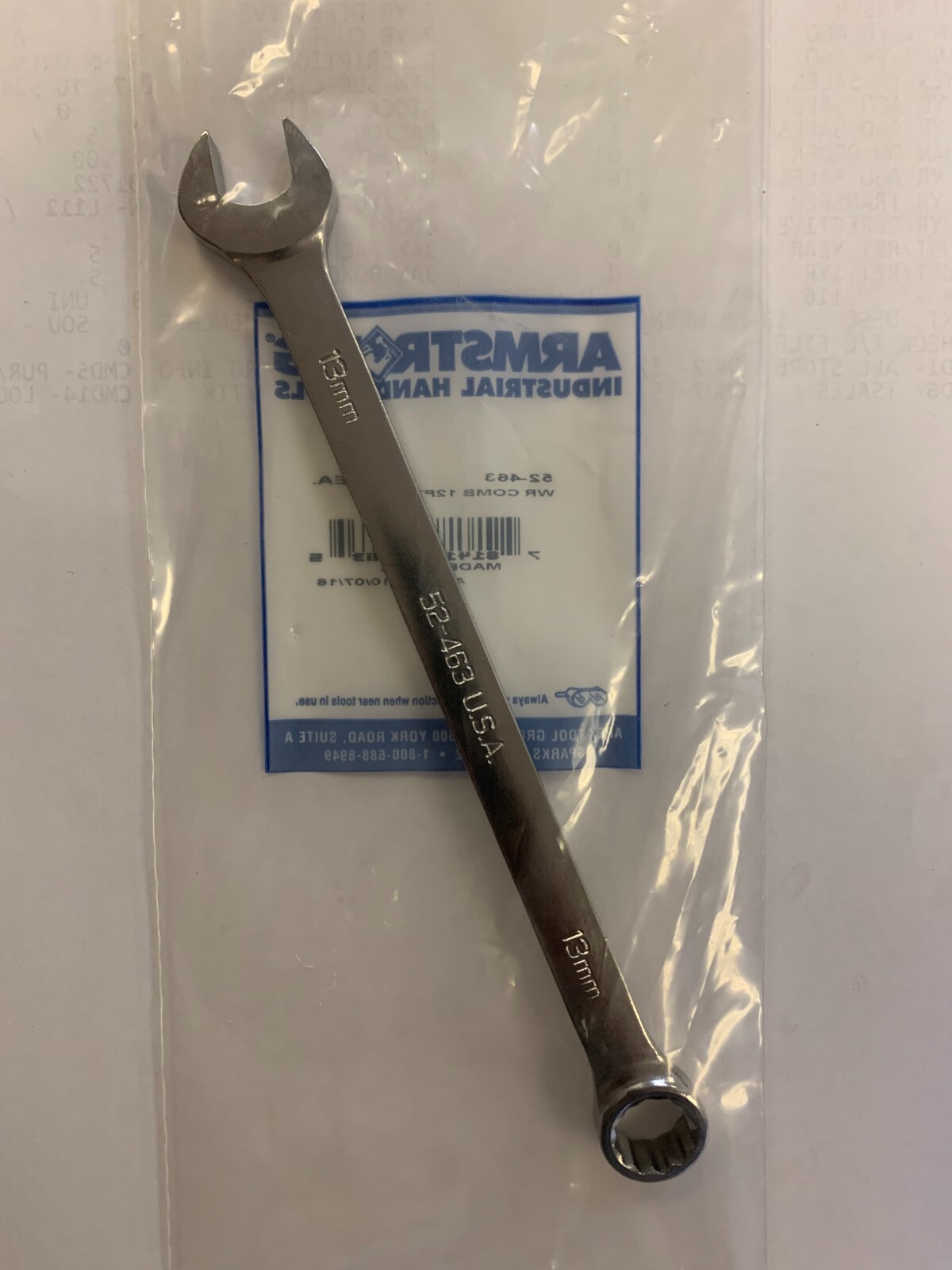 ARMSTRONG 52-463 13MM 12 PT SATIN FINISH LONG COMB/WRENCH 52463