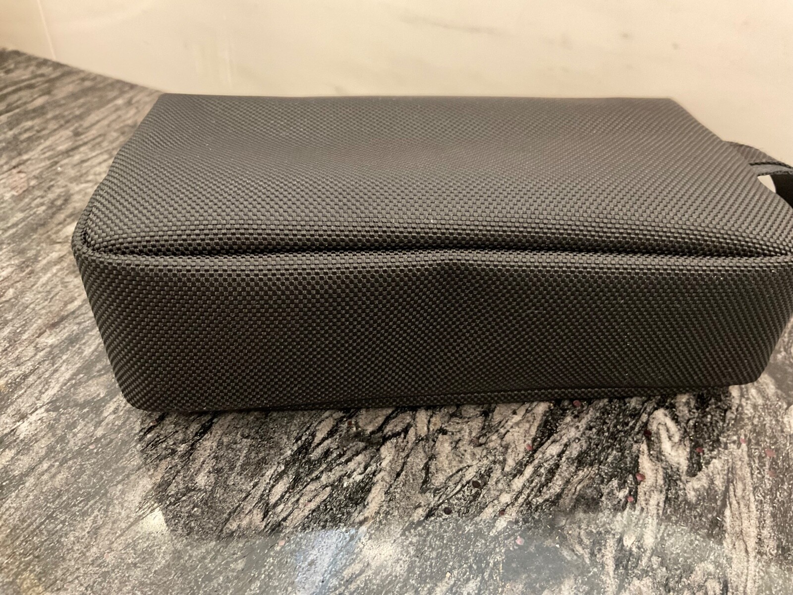 NEW - TUMI Zippered Small Kit - 4”x7” Pouch - Cosmetic Bag - BLACK with GOLD