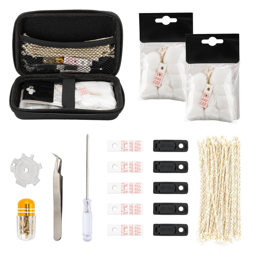 Repair Kit For Zippo Replacement Parts Includes Cotton Flint Wick Pad Tool