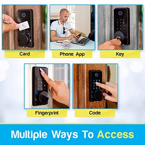 Smart Door Lock • Keyless Entry Deadbolt Door Lock • Multiple Entry Black