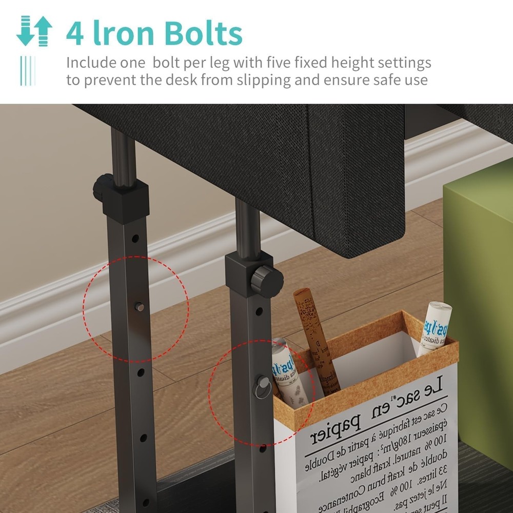 Small Portable Rolling Standing Desk - 32 Inch Adjustable Mobile Stand Up