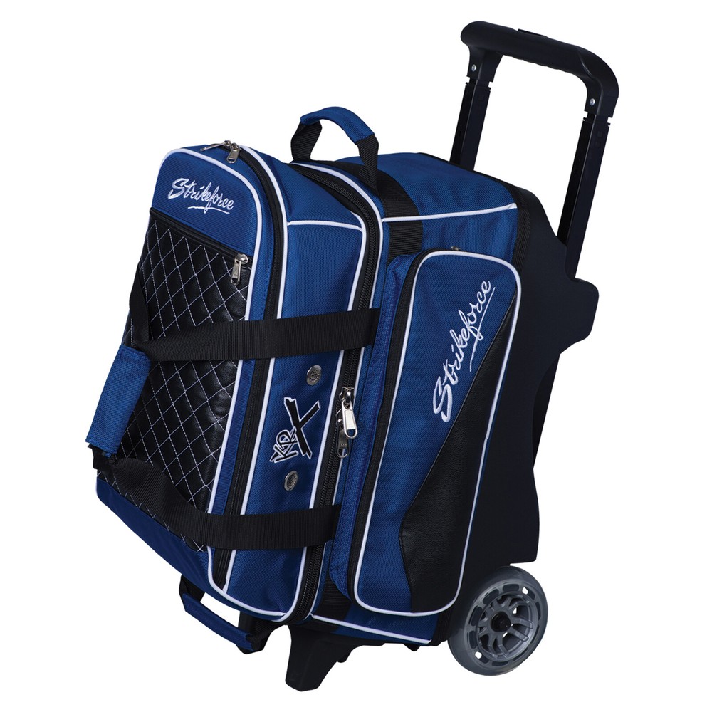 KR Strikeforce Royal Flush Blue/Black 2 Ball Roller Bowling Bag