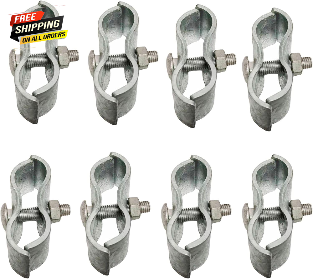 FENCE PANEL CLAMPS Chain Link Dog Kennel Clamp Pipe Panel Frames 8 Set WULANKD