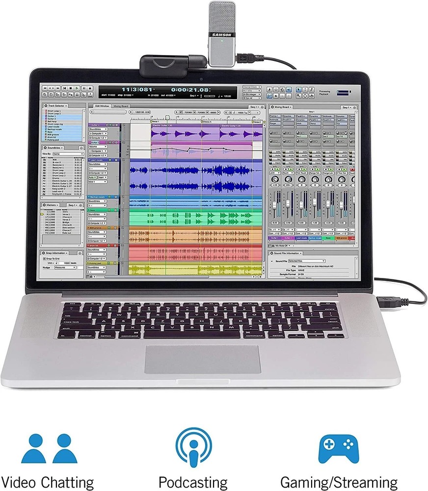 Samson GOMIC Go Mic Portable USB Condenser Microphone Kit Broadcast/Streaming