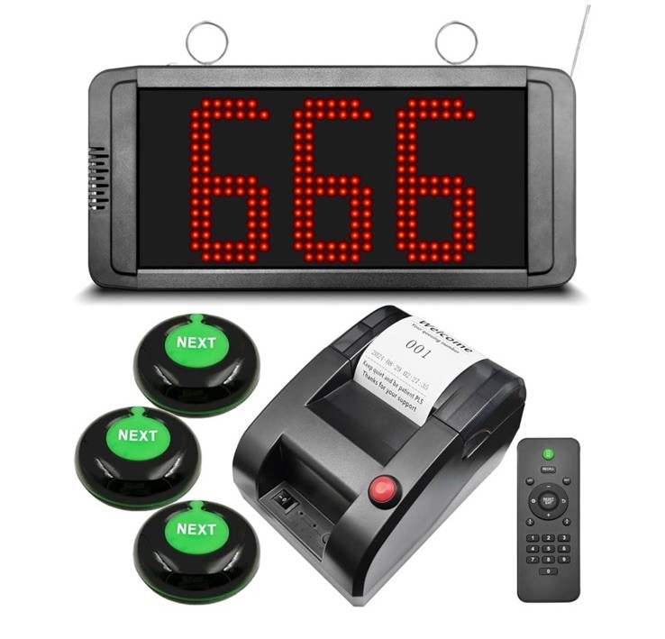 Take a Number System Queue Wireless Calling System with 1 Electronic Number