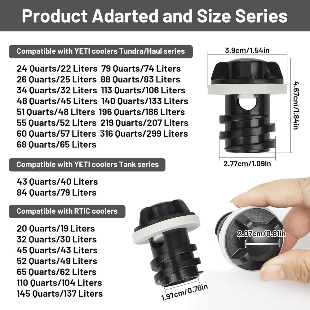 Cooler Drain Plug, 2 Pack Replacement, Compatible with Yeti Roadie, Tundra, a...