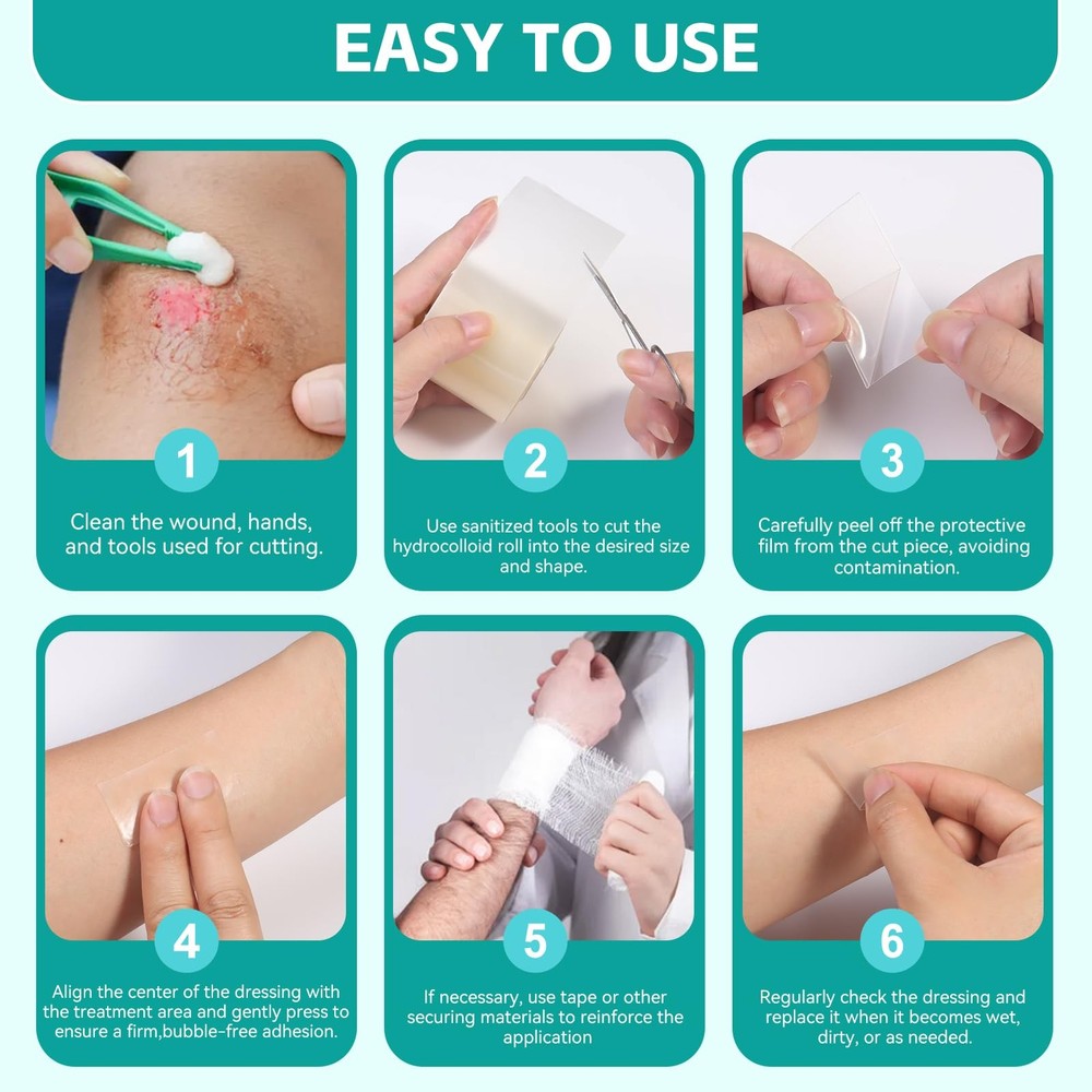 New Version Hydrocolloid Roll,2in*16ft 16FT, Transparent