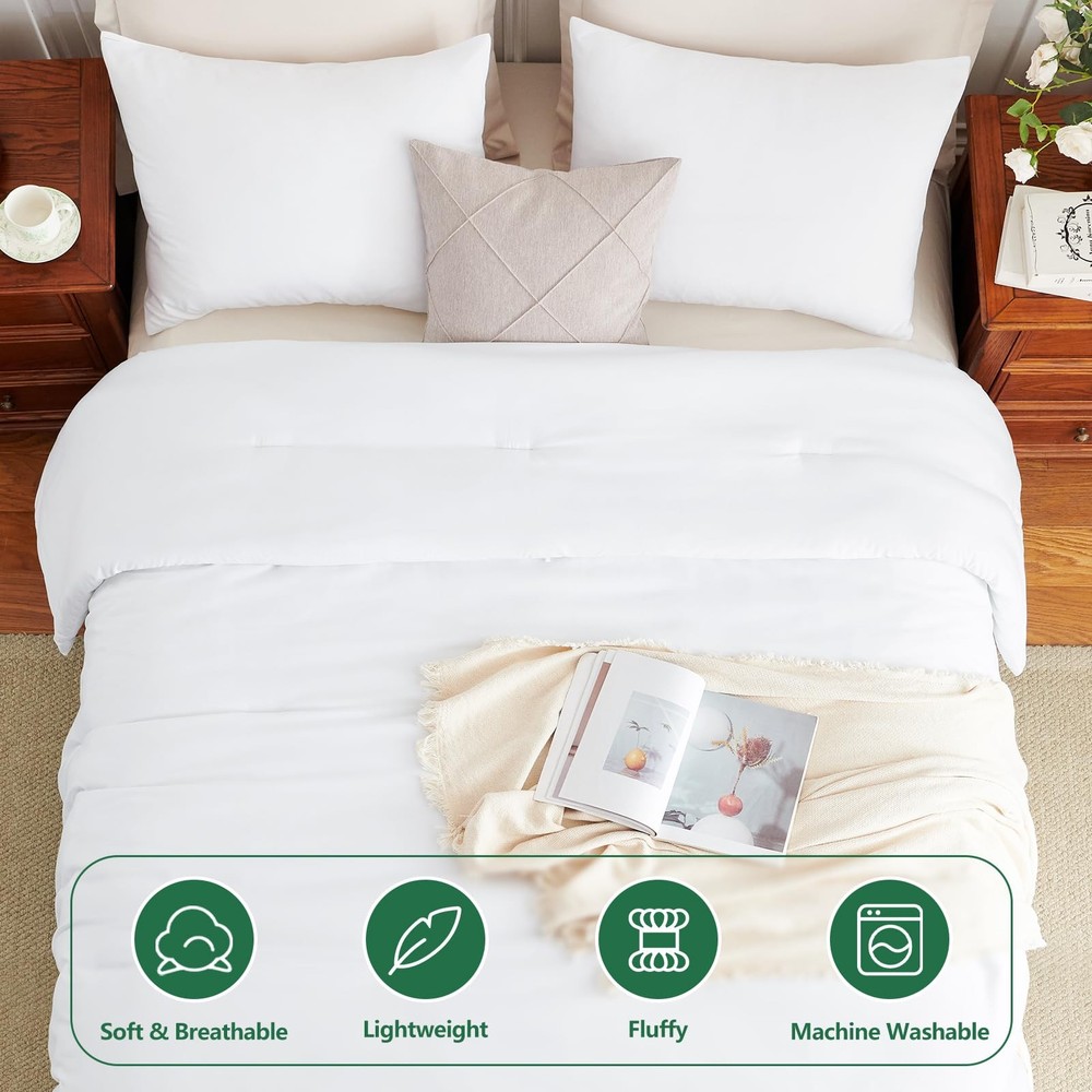 Queen Comforter Set - 3 Pieces Queen Size Comforter Sets, Luxury Breathable &...