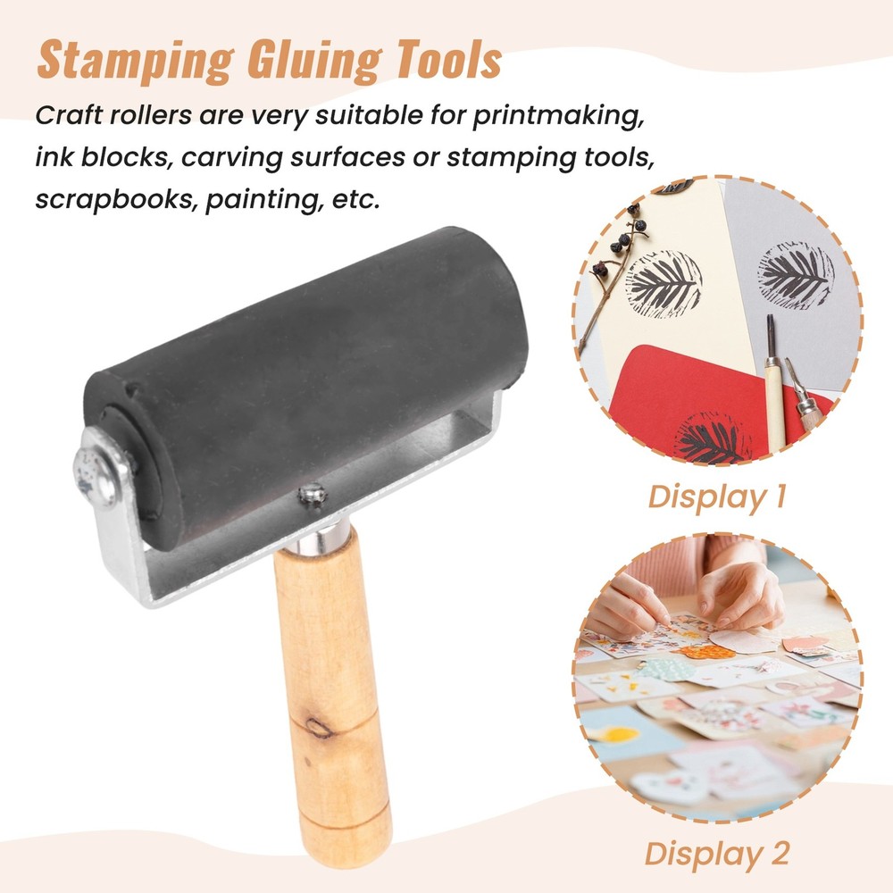 3 Pack Rubber-Roller Brayer Rollers 1.4/2.4/4 Inch Art Craft Roller for4020