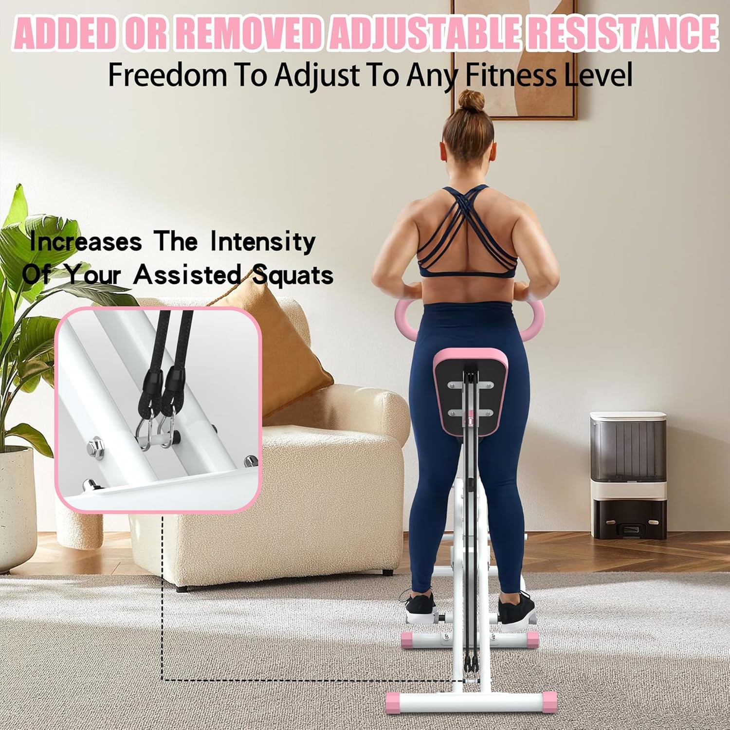 Squat Machine,Exercise Machine for Home,Foldable Ride Rowing for Botty Glutes Bu
