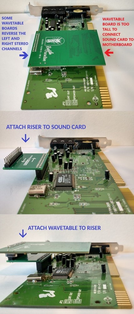 Sound Card Wavetable Reverse Stereo Extender Riser - Swap Left/Right Channels