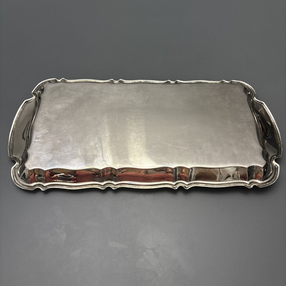 Vtg Gorham Silver Plated EP Rectangular Serving 18" Tray Etched Paisley Pattern