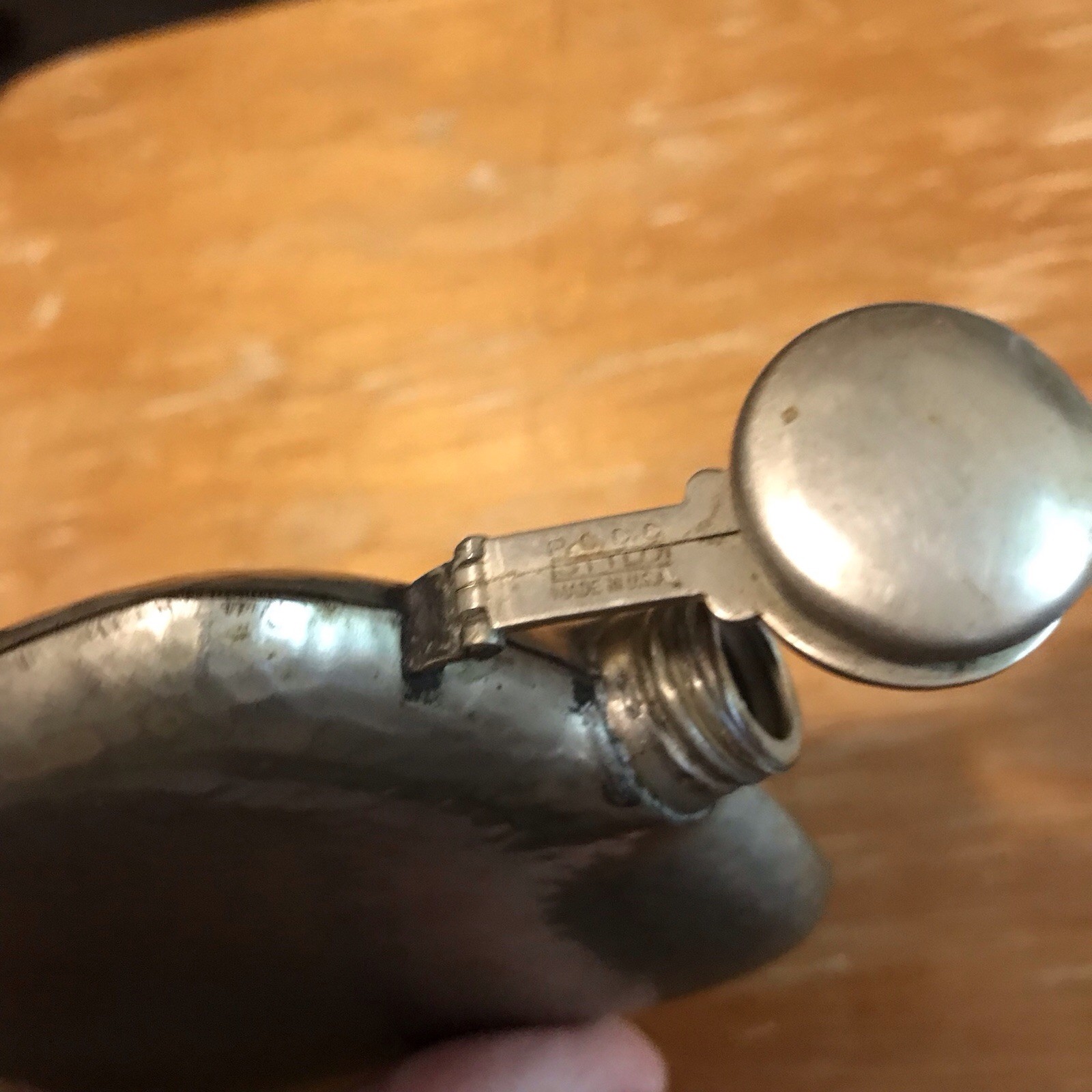 ANTIQUE SIGNED P.C.C.C. 1800’s HAMMERED🔨SILVER PLATE OVER COPPER FLASK L@@K 👀