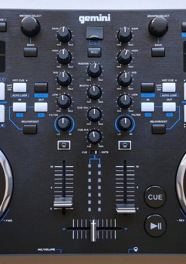 Gemini GMX 2-Channel DJ Controller Virtual DJ Filter Loop RGB Buttons