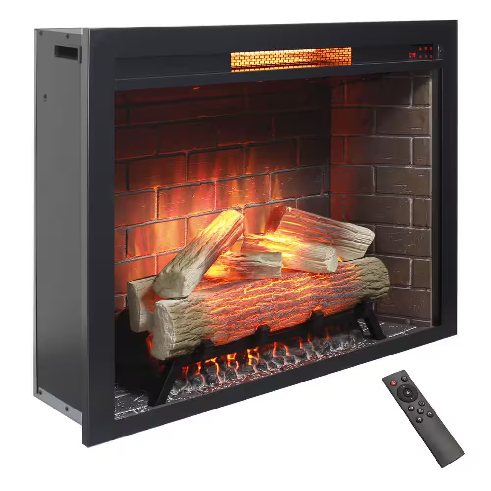 33 In. Ventless Electric Fireplace Insert