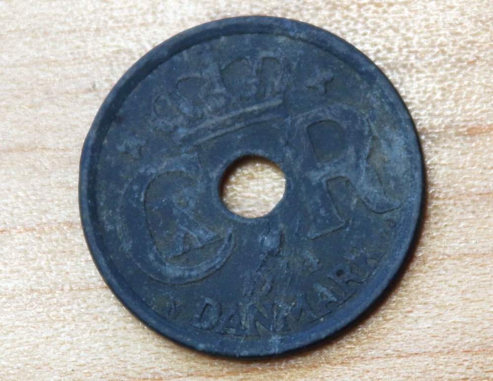 1944 Denmark 25 Ore Zinc WWII