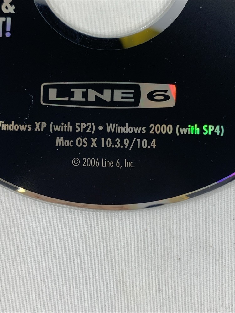 Live Lite 5, Line 6 Edition Software for Windoes XP w SP2, Windows 2000 w SP4