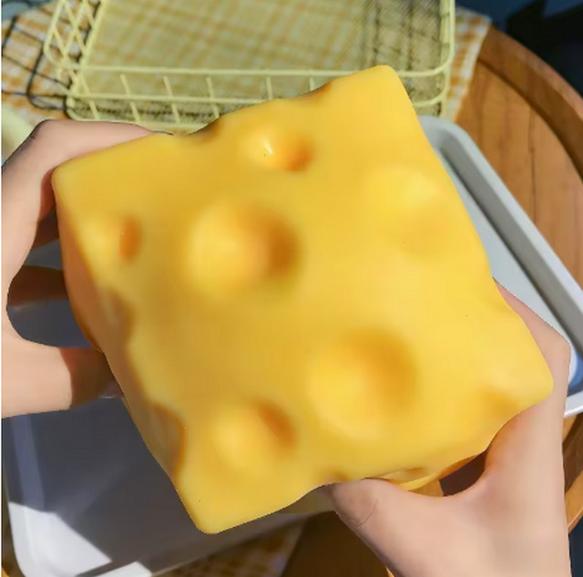 Realistic Swiss Cheese Wedge Squishy