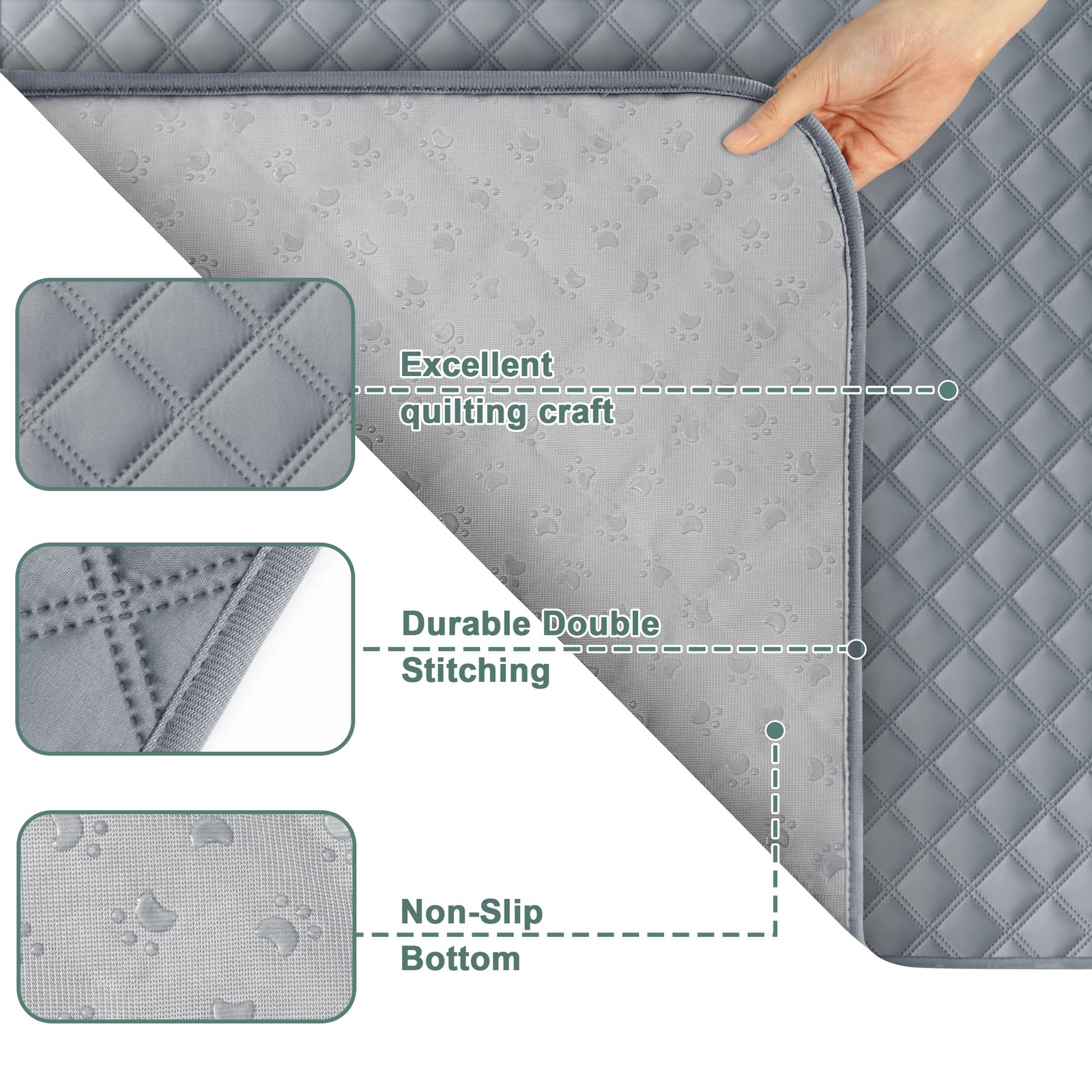 Reusable Washable Pee Pads for Dogs Large/Extra Large 36'' X 41'' 2 Pack, Absorb