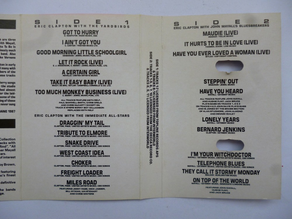 ERIC CLAPTON - THE EARLY CLAPTON COLLECTION - DOUBLE PLAY CASSETTE