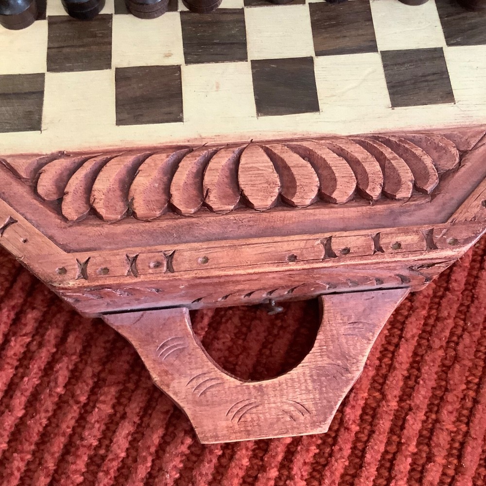 antique ? wooden hand carved chess set