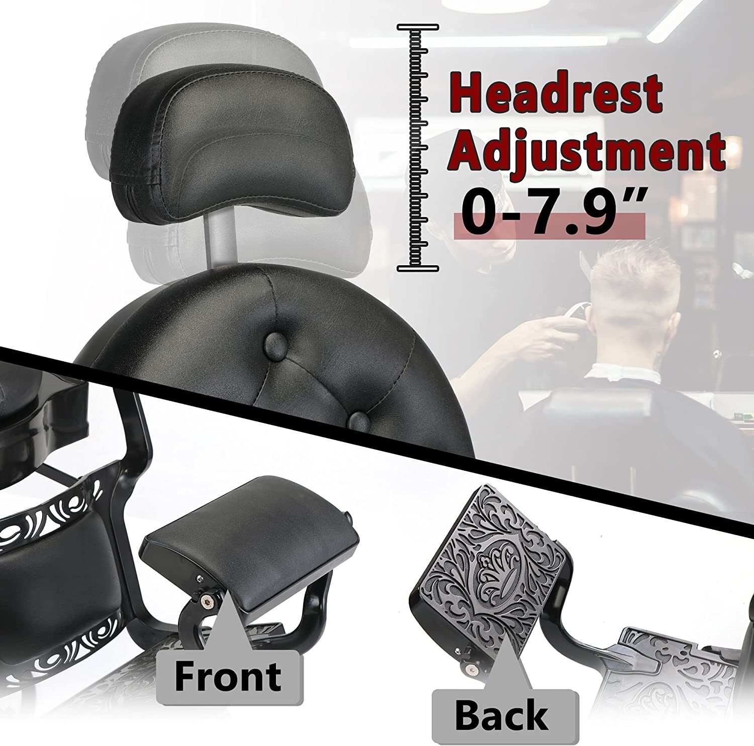 Vintage Heavy Duty Hydraulic Barber Chair Recline All Purpose Beauty Salon Chair