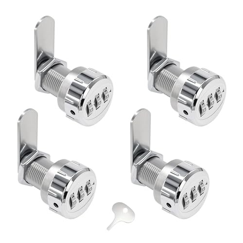 RV Baggage Compartment Door Combination Lock Silver for 1'' Thick Door,