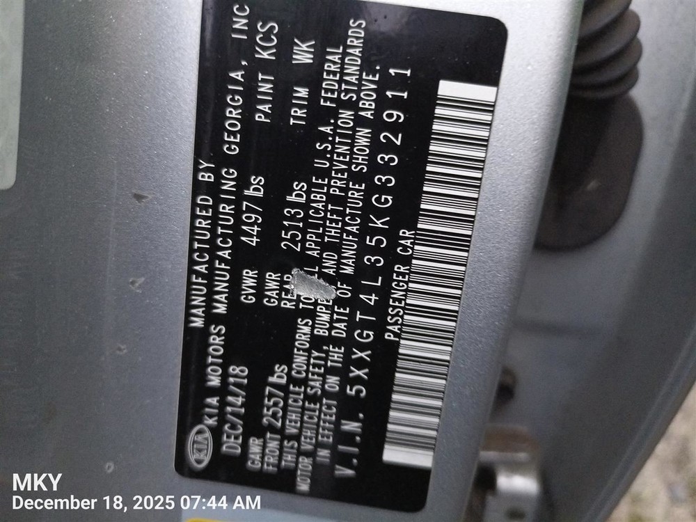 LEFT REAR DOOR WINDOW REGULATOR OEM 2017 KIA OPTIMAKIA 83471D5000