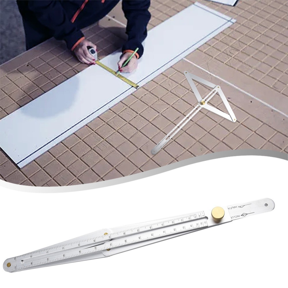 Square Protractor Protractor Stainless Steel Tool 17.1cm Silver Artifact