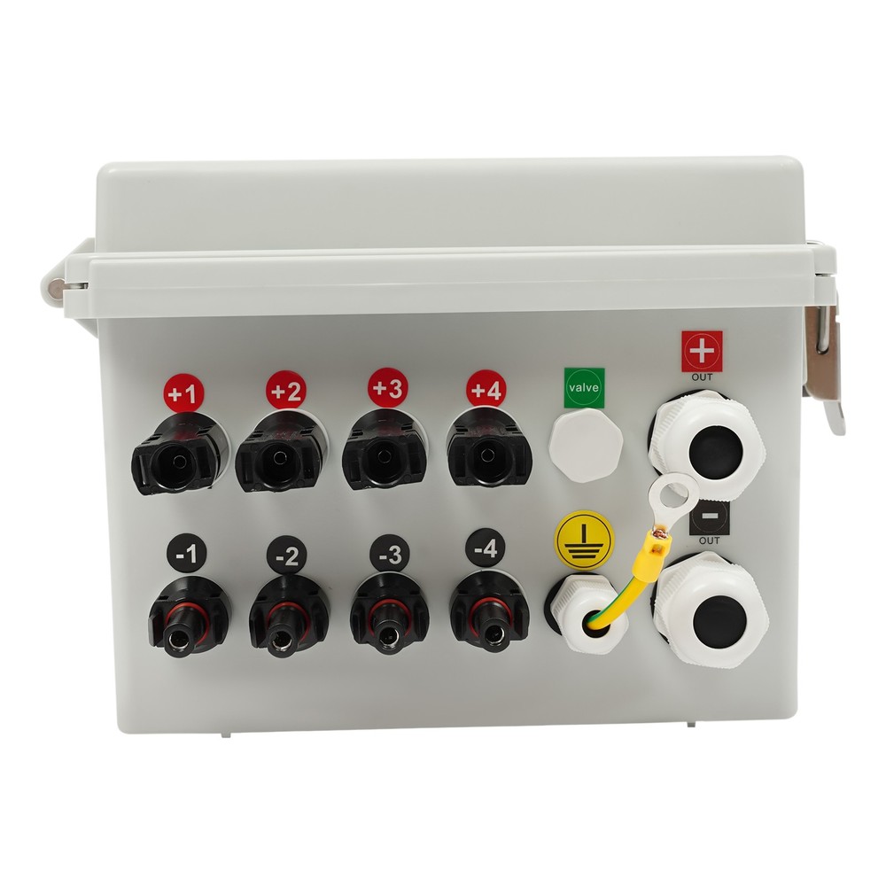 Solar Combiner Box PV Combiner 63A Circuit Breaker 4-String For Solar Panel Kit