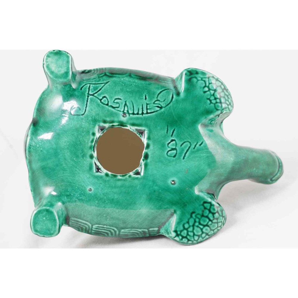 Vintage Signed Ceramic Turtle, Signed Rosalies 87 Tortoise Turtle Figure