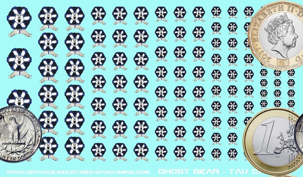 Clan Ghost Bear - Tau Galaxy - Waterslide Decals for Battletech