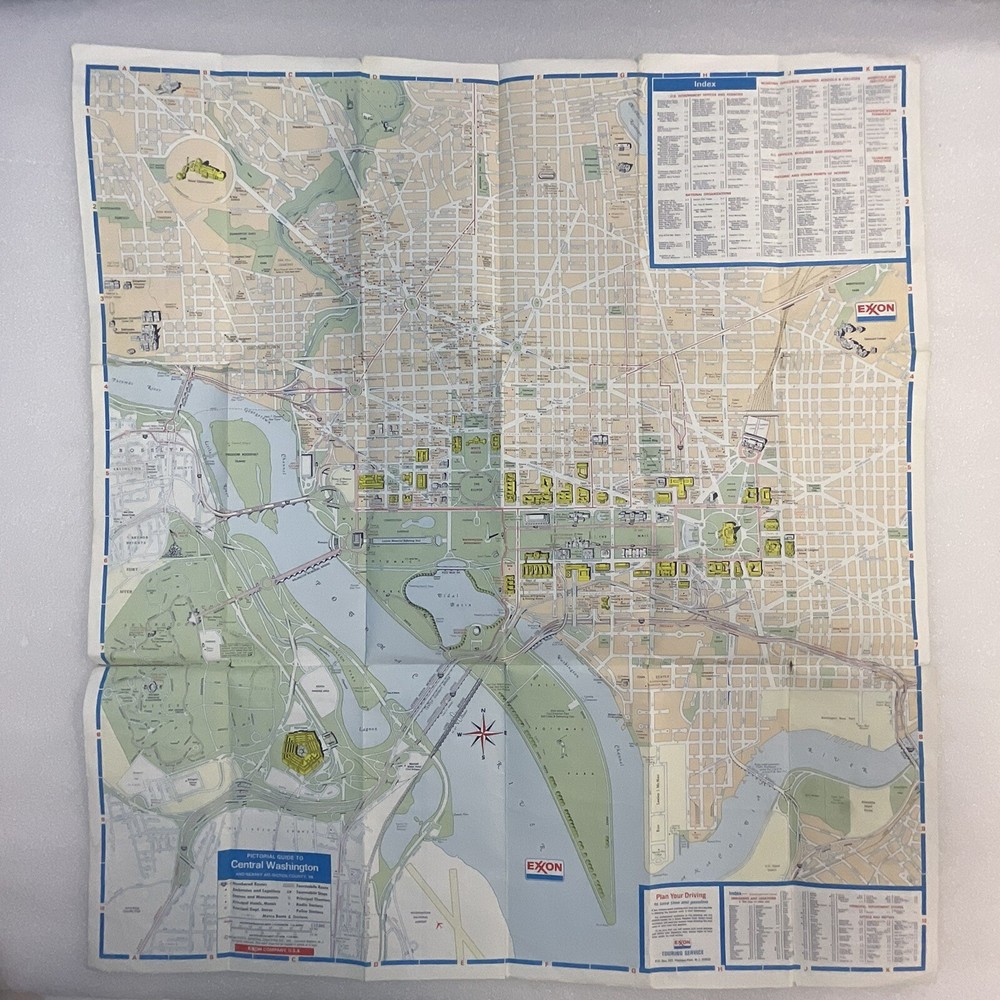1978 Washington DC Exxon Tiger Folding Pape4 Map & Visitor Guide OldPaperMaps
