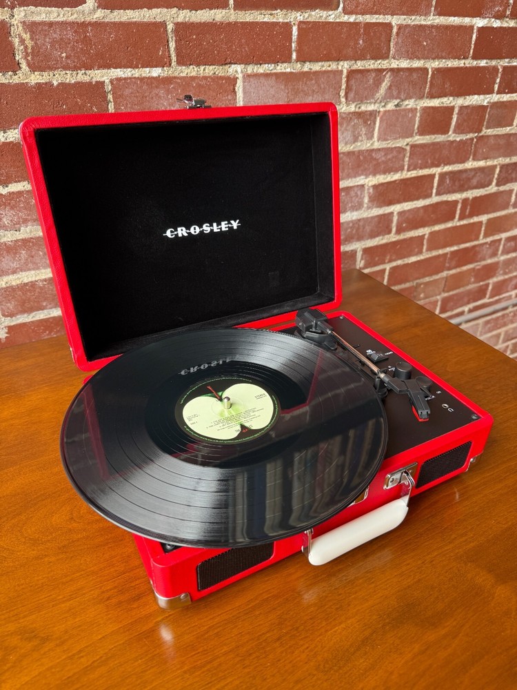 Open Box- Cruiser Plus Portable Turntable with Bluetooth In/Out - Red