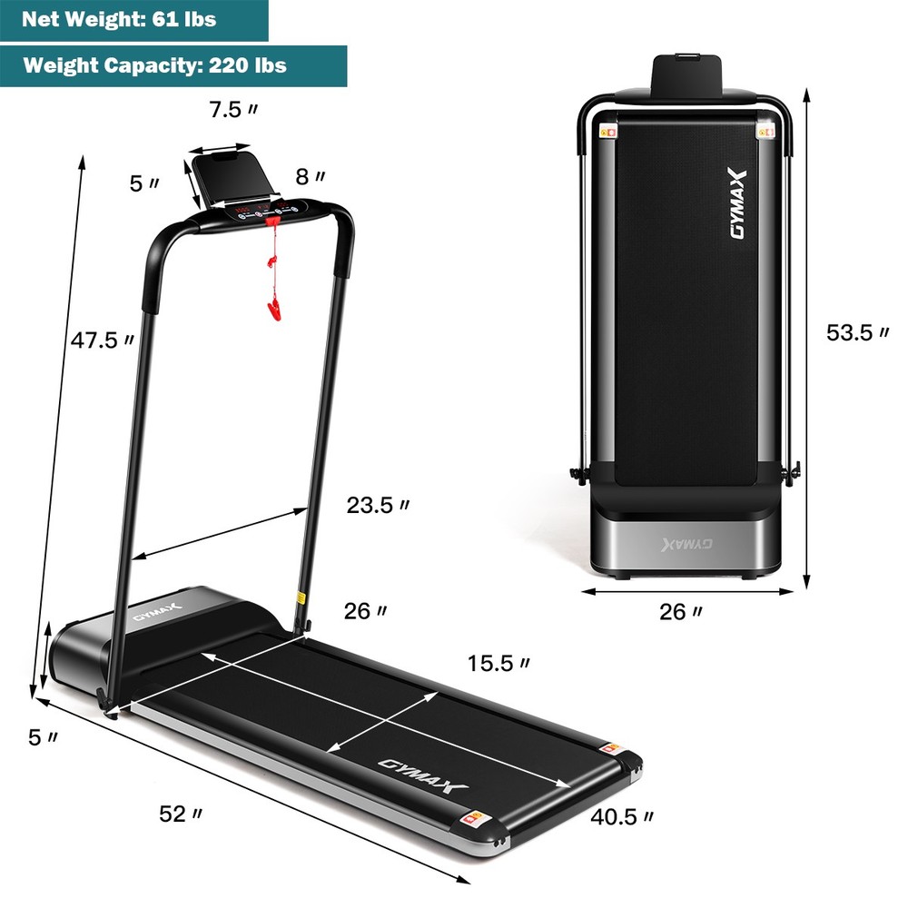 450W Ultra-thin Motorized Running Machine Folding Treadmill Jogging Exercise