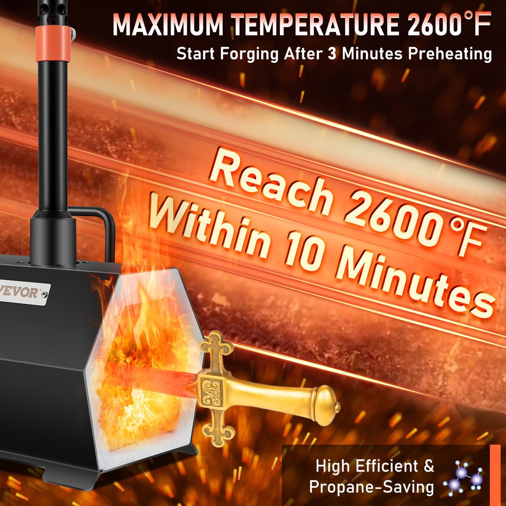 VEVOR Propane Forge Farrier Forge Single Burner Tool Knife Making Blacksmithing