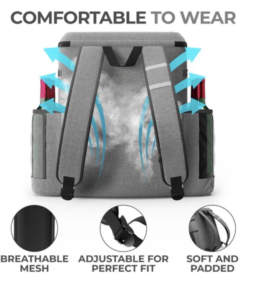 NEW $63.99 Large Capacity Gray Cooler Backpack