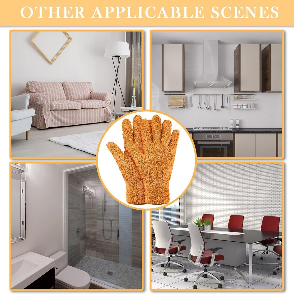 Bencailor 6 Pairs Microfiber Dusting Gloves, Dusting Cleaning Gloves Microfiber