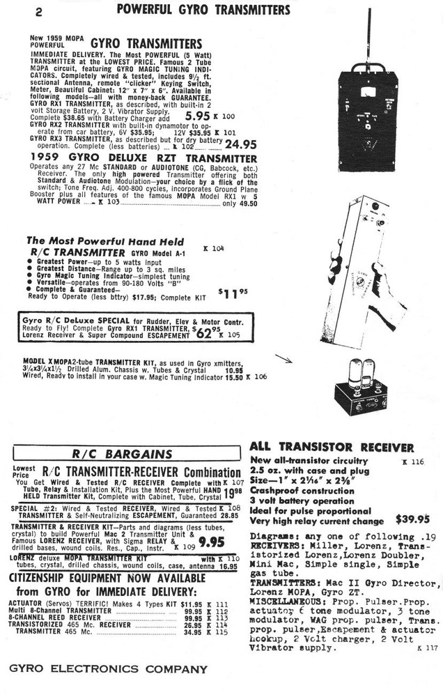 Gyro Mac II Vintage Tube RC Aircraft Transmitter VT-185 Tubes 1950s R/C Radio