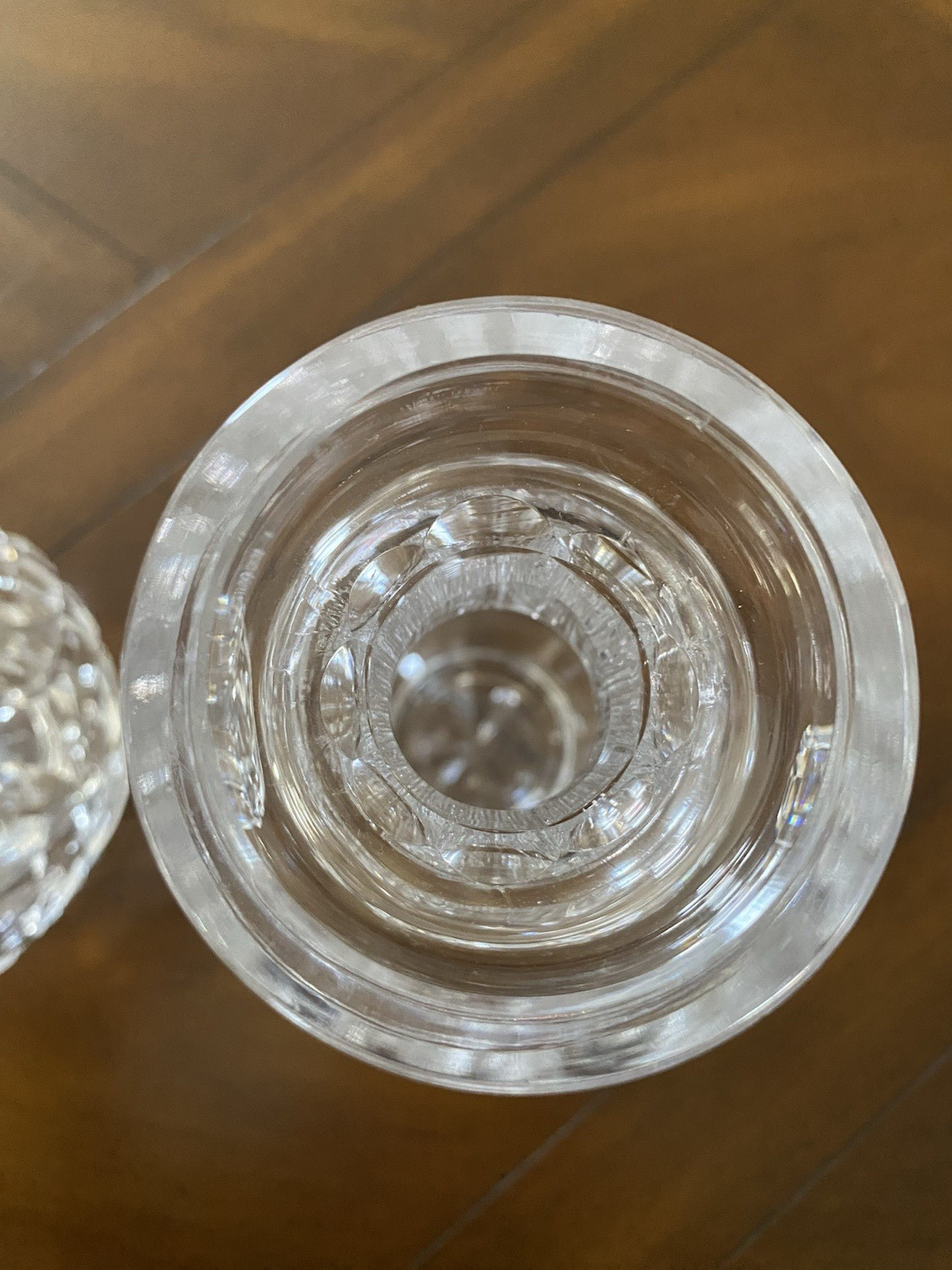 Set Of 2 Waterford Lismore 12" Crystal Liquor Brandy Decanters W/Stoppers Signed