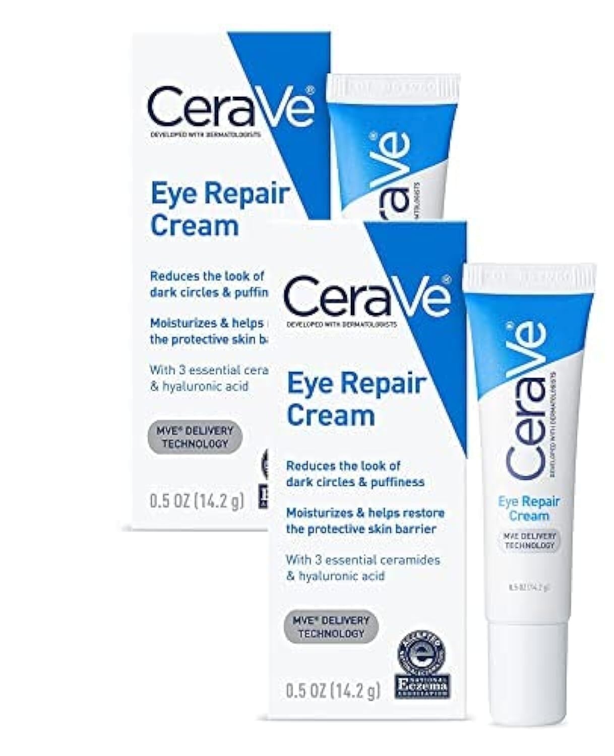 [2 PACK] CeraVe Eye Repair Cream for Dark Circles & Puffiness 0.5fl oz/14.2g