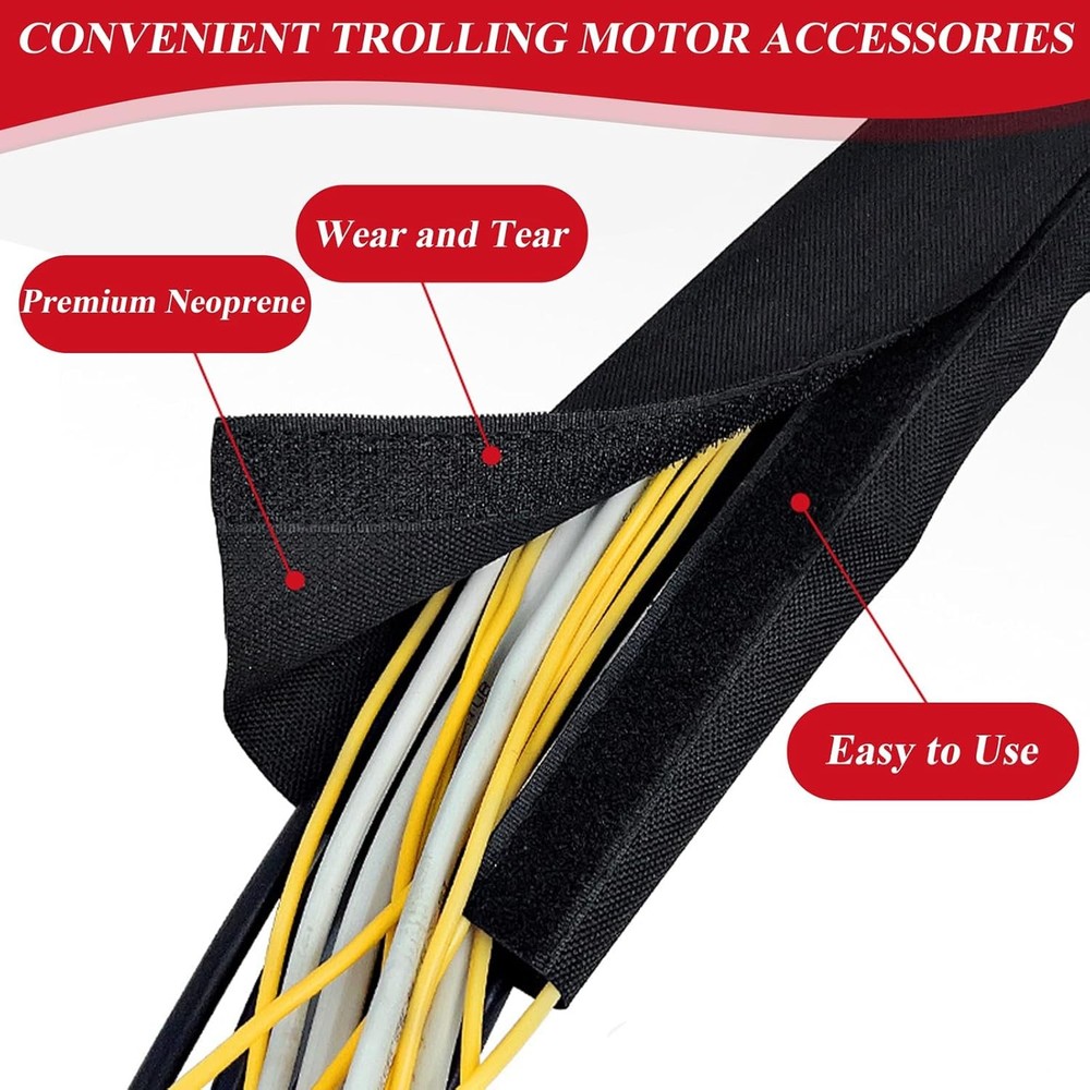 Trolling Motor Cable Sleeve 60" Neoprene for Black